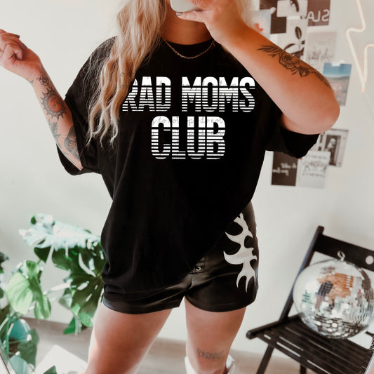 Rad Moms Club both Black &White PNG