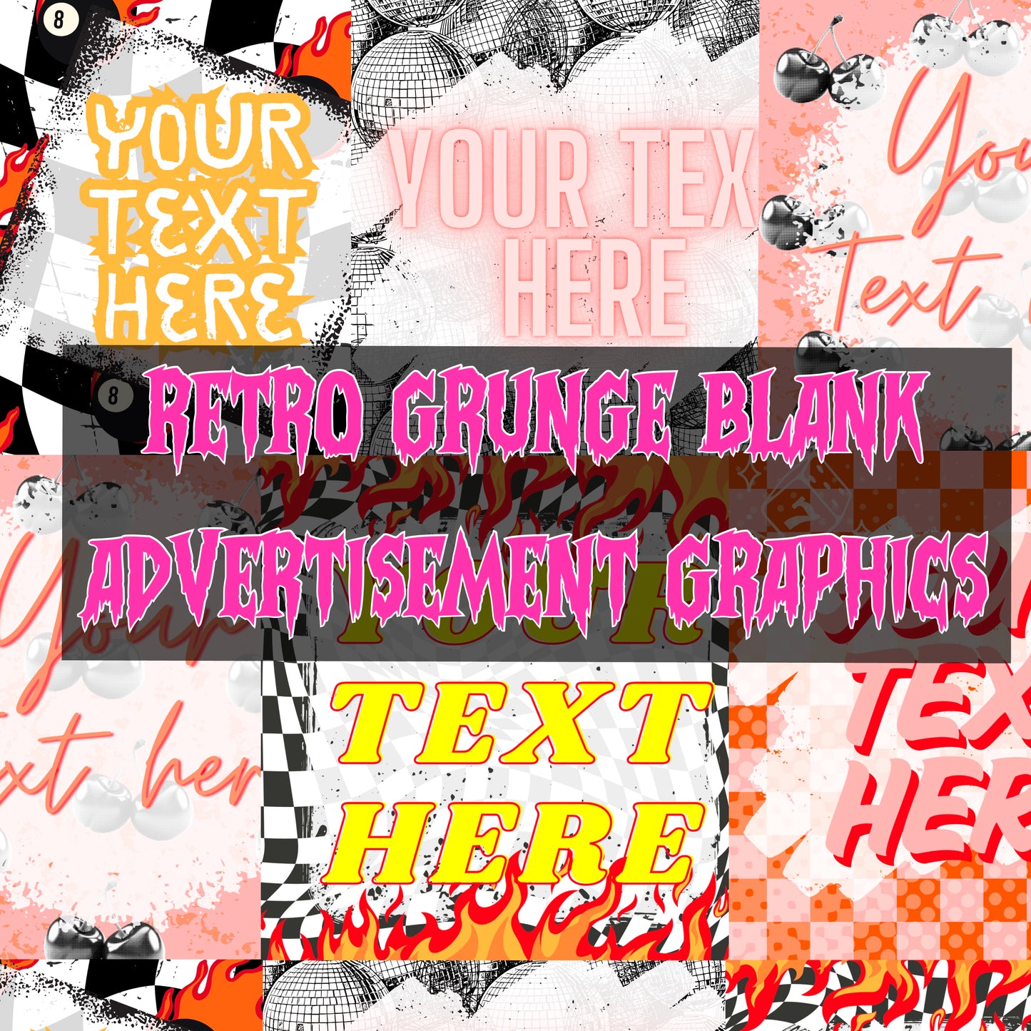 Retro Grunge Blank Advertisment Graphics ( You add your own words!)