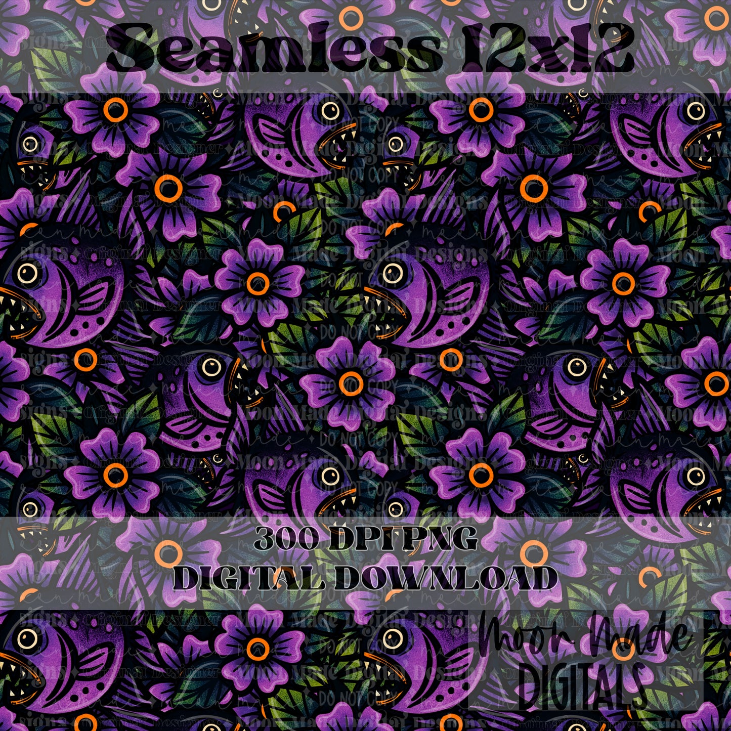 Pirhana flowers Seamless