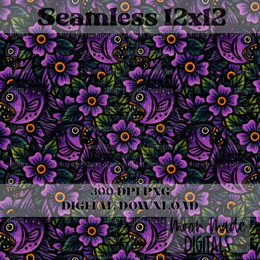 Pirhana flowers Seamless