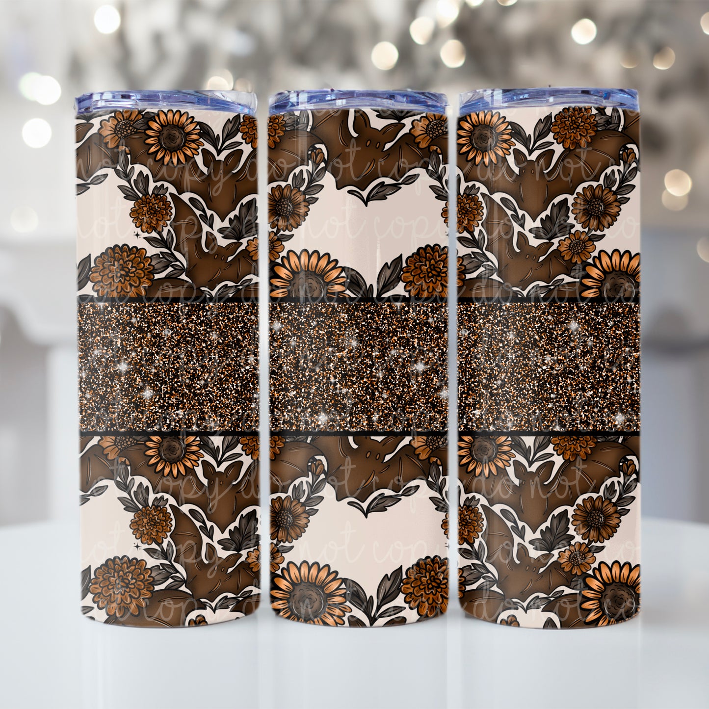 Fall Bat Heart Tumbler