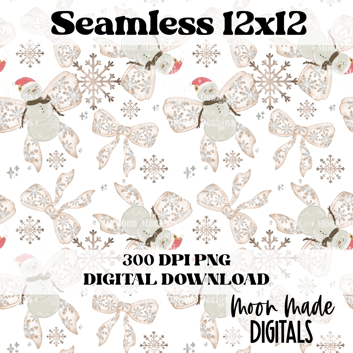 Whimsical snowman Seamless