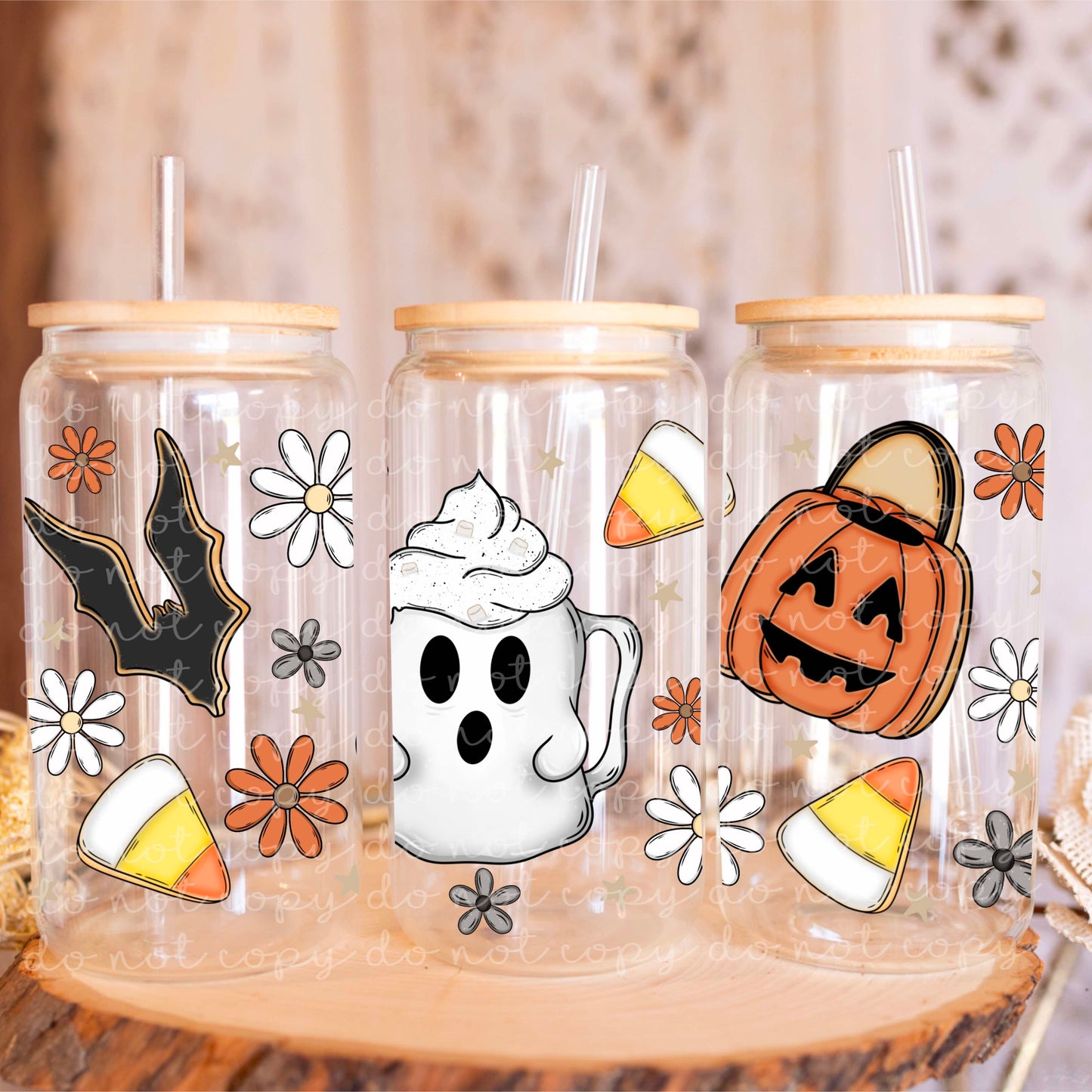 Halloween Baking 16oz Glass Wrap