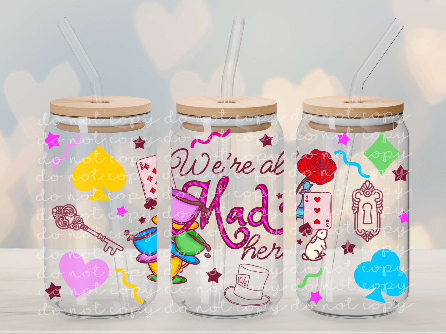 We're All Mad Here 16oz Glass Wrap