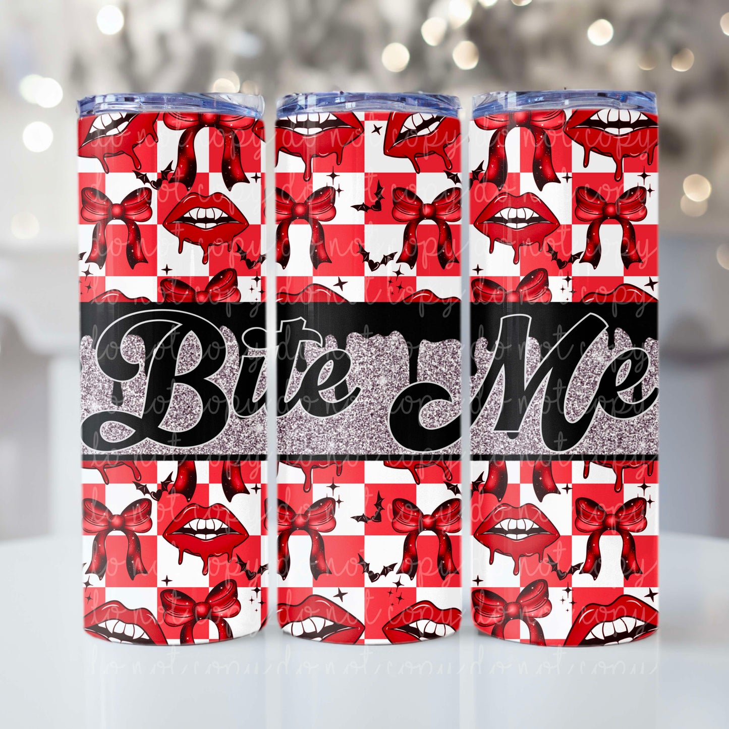 Vampire Lips & Bows Tumbler Wrap