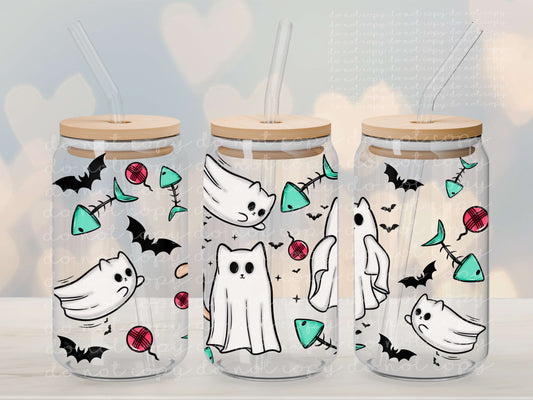 Cat Ghosties 16oz Glass Wrap