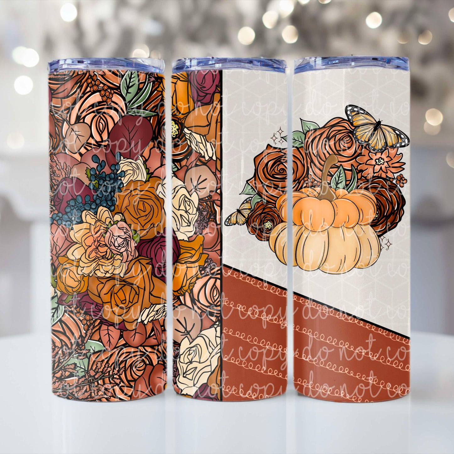 Fall Floral Tumbler Wrap