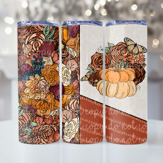 Fall Floral Tumbler Wrap