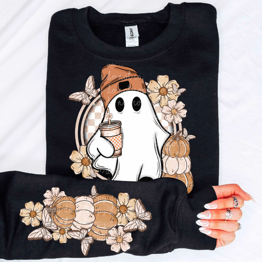 Boho Fall Ghostie w/ Sleeves PNG