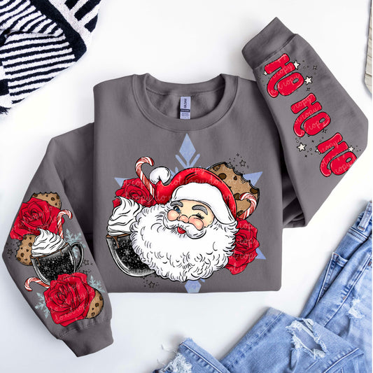 Classic Santa w/ 3 Different Sleeve Options PNG