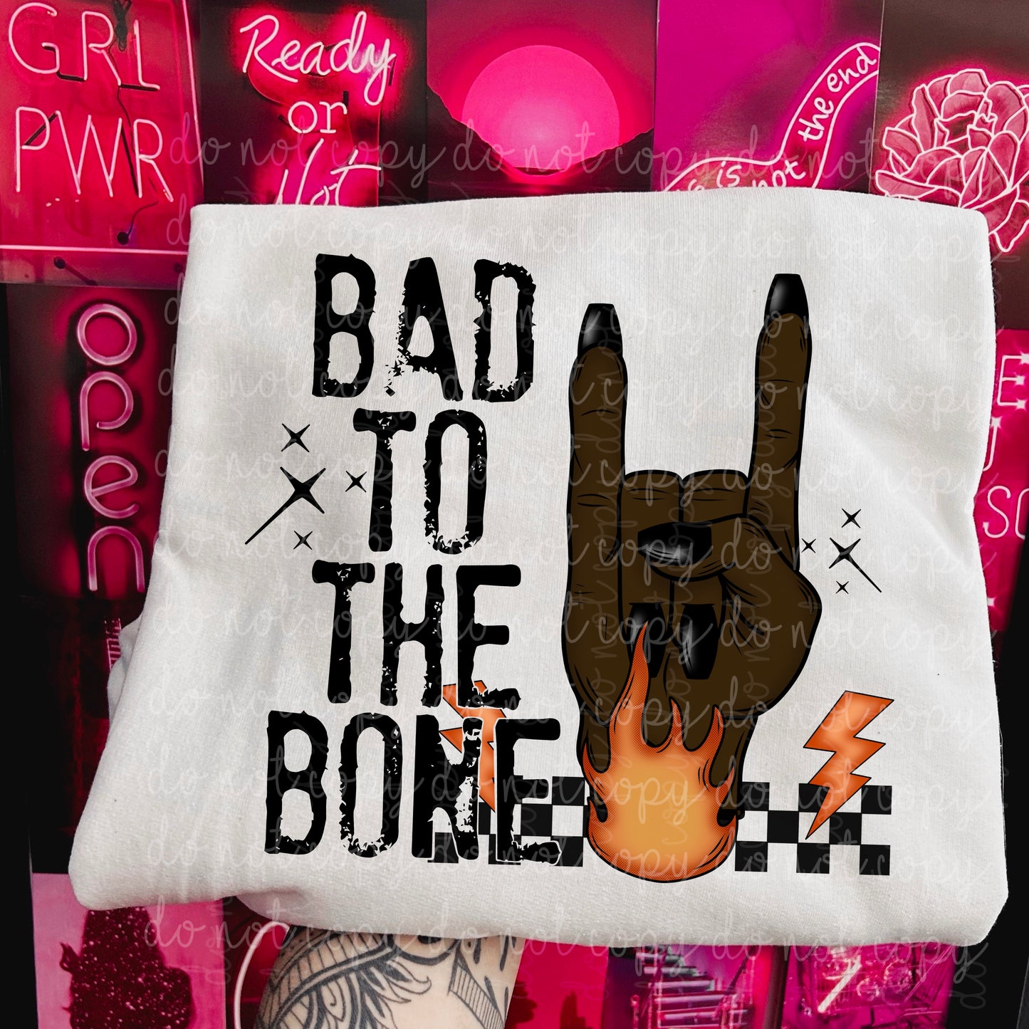 Bad to the bone all color ways PNG