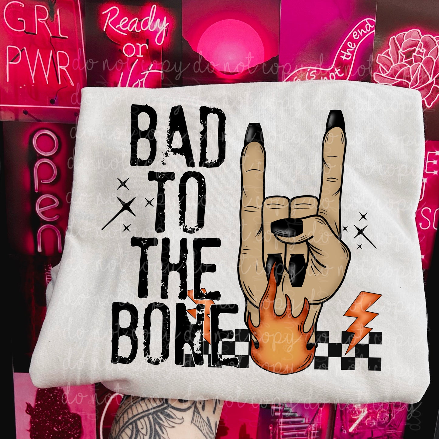 Bad to the bone all color ways PNG