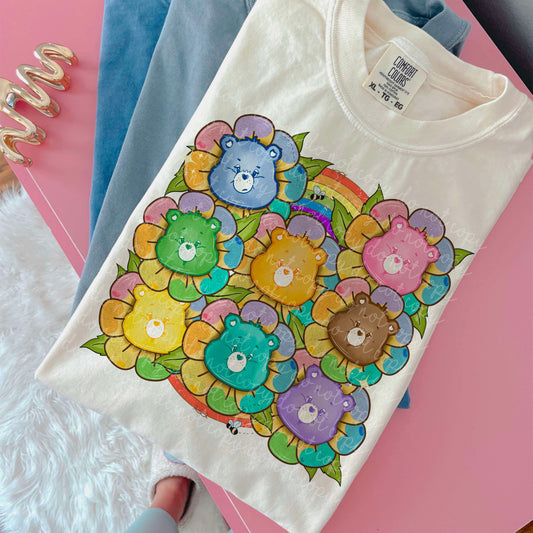 Colorful Bear Flowers PNG