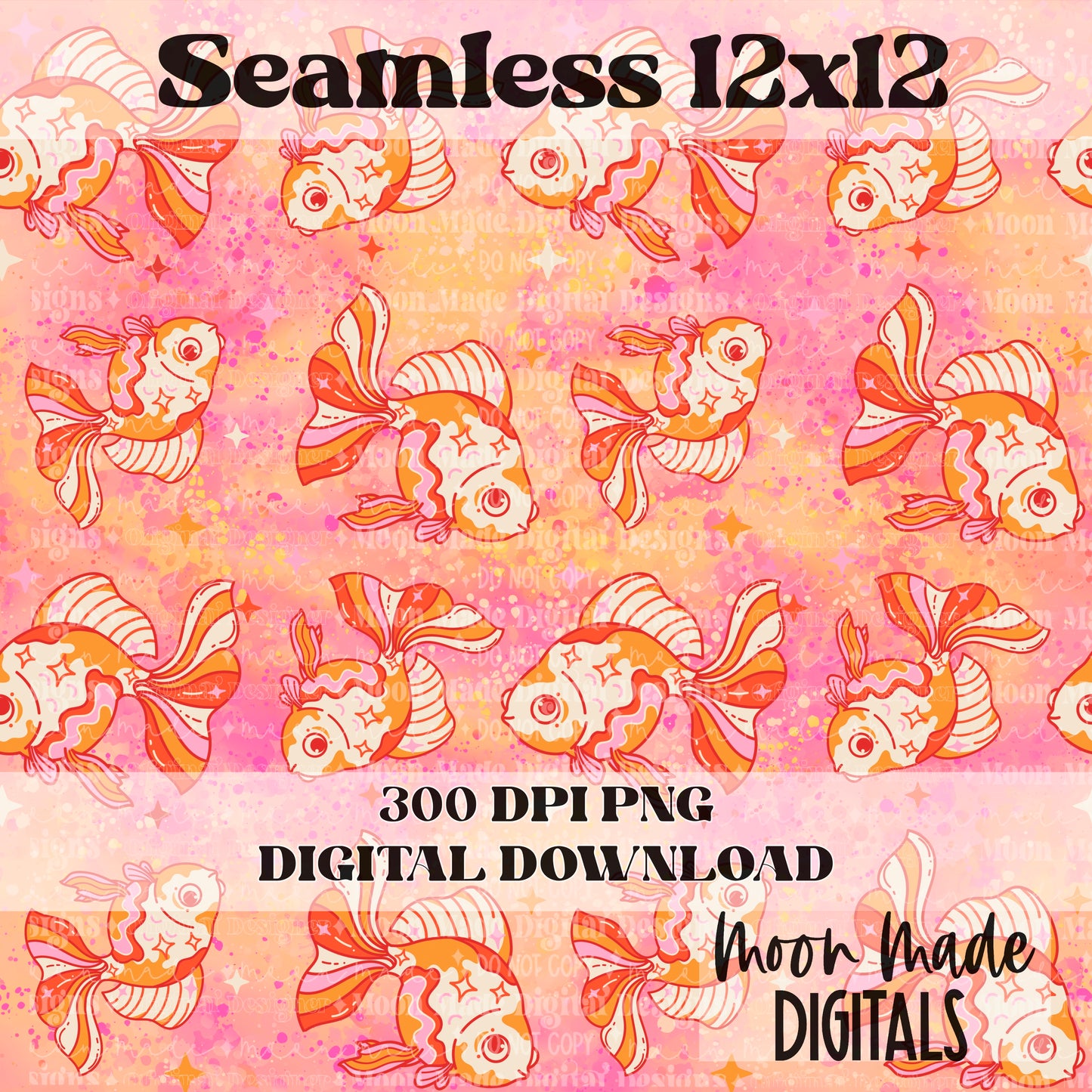 Retro goldfish seamless