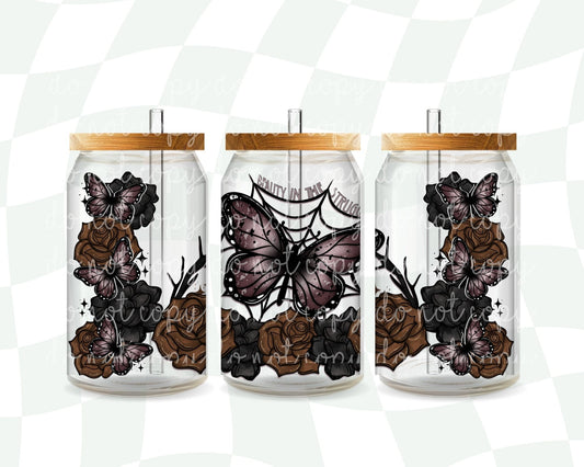 Beauty in the struggle 16oz Glass Wrap