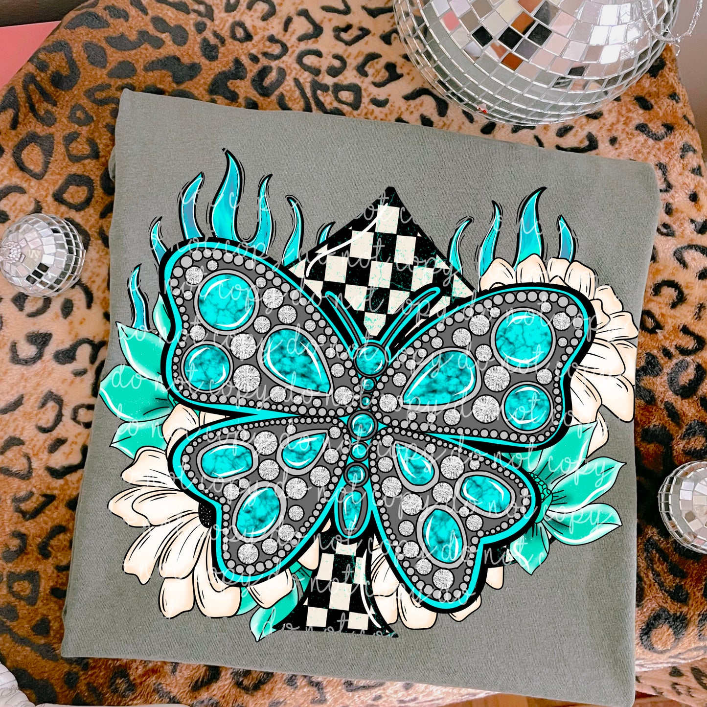 Turquoise Butterfly w/ sleeve PNG