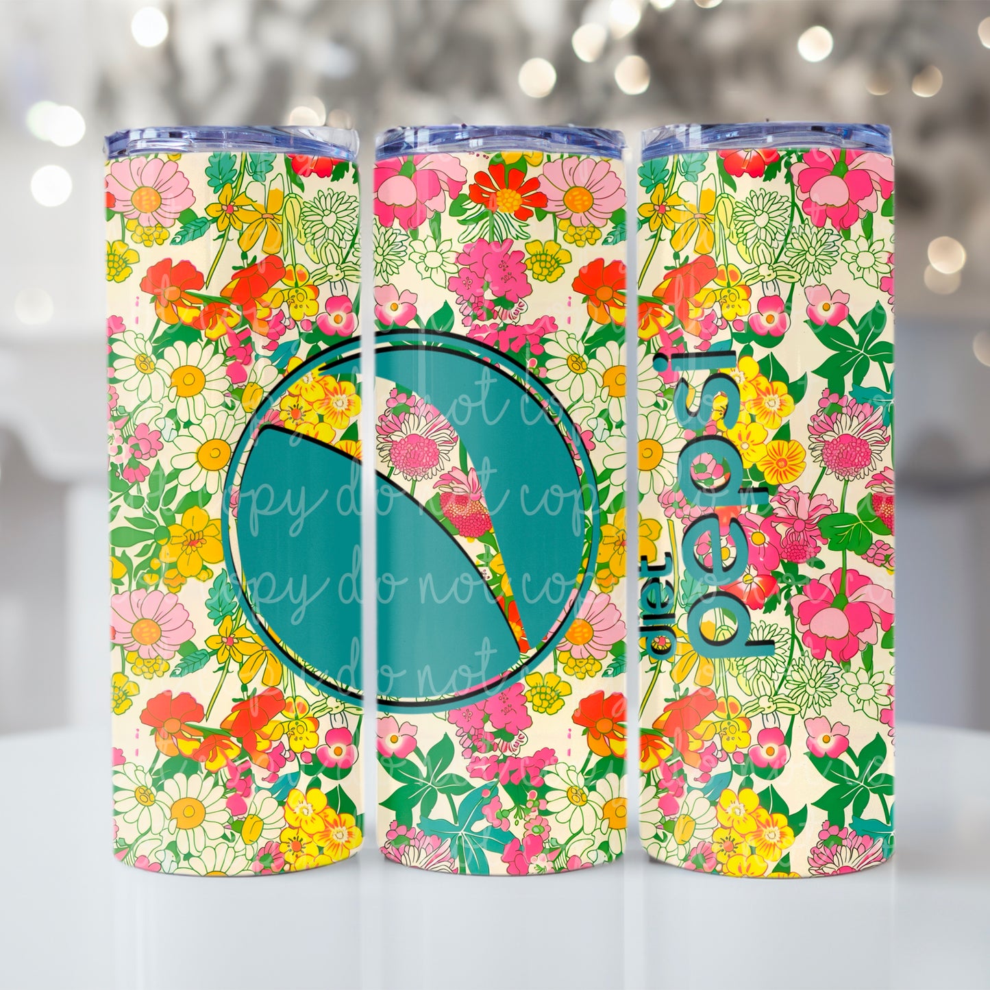 Diet Pep Floral soda Tumbler