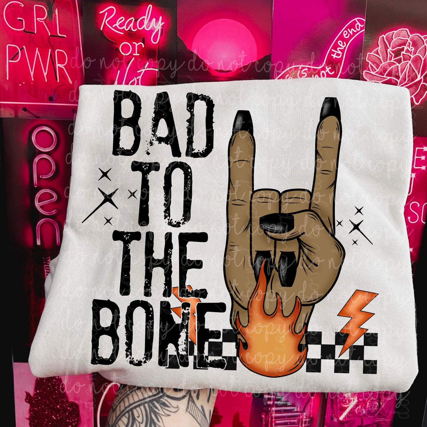 Bad to the bone all color ways PNG