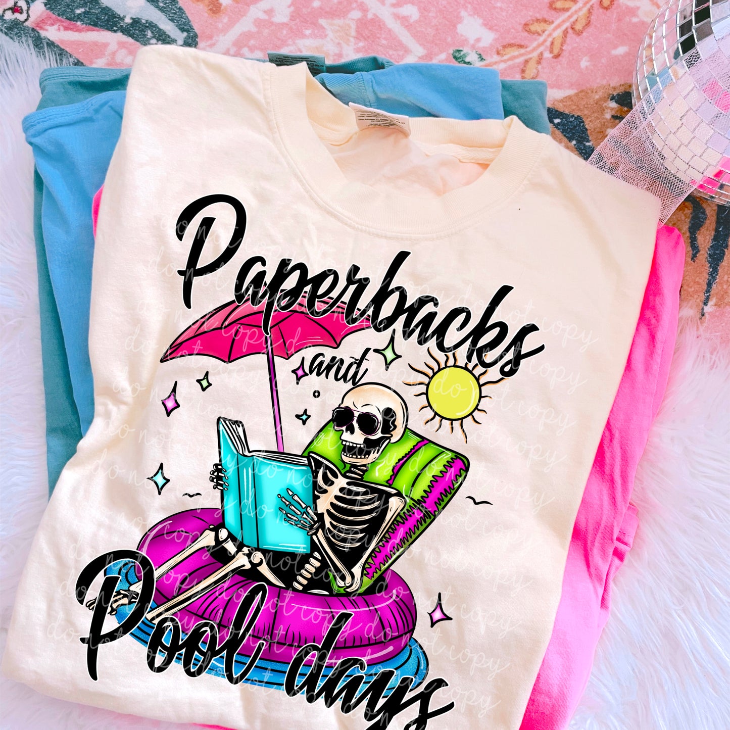 Paperbacks and Pool days w/ and w/o words PNG