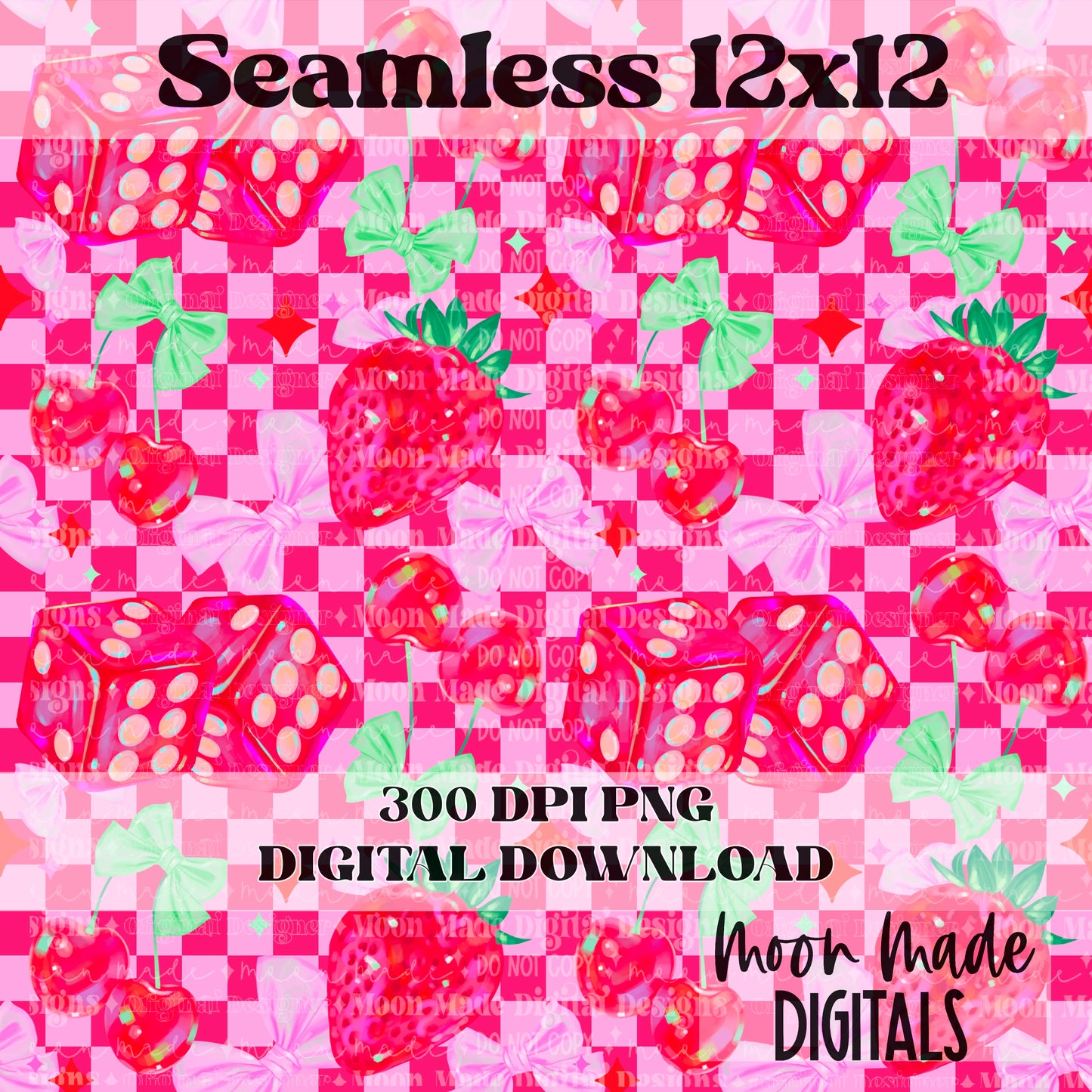 Dreamy holographic bow check seamless