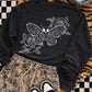 Skull moth floral PNG (2 colors)