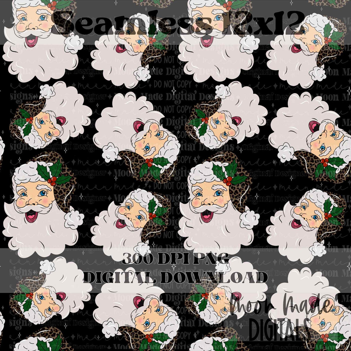 Leopard Santa Seamless