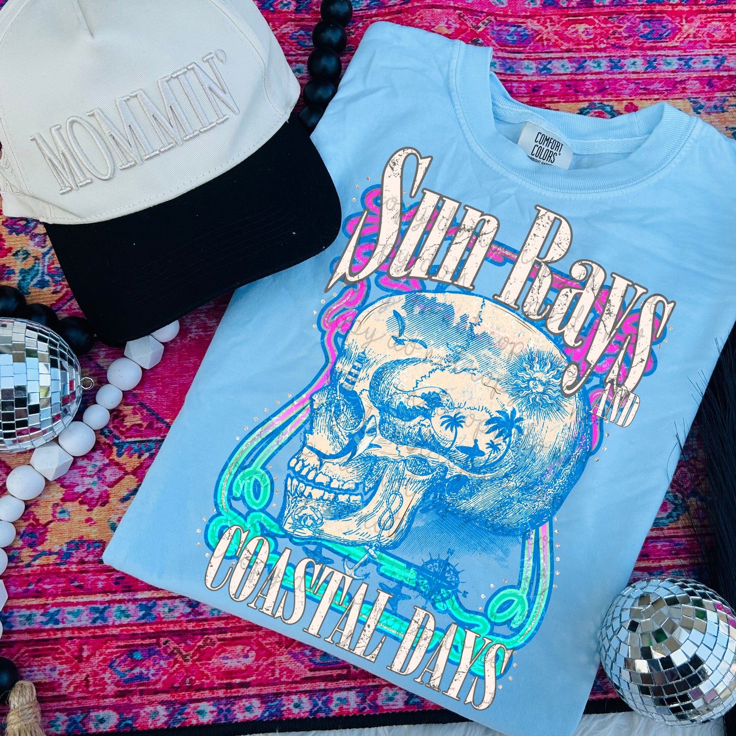 Sun rays and coastal days w/ and w/o words PNG