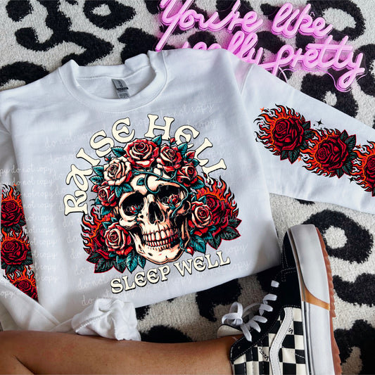Raise Hell Sleep Well w/ sleeves PNG