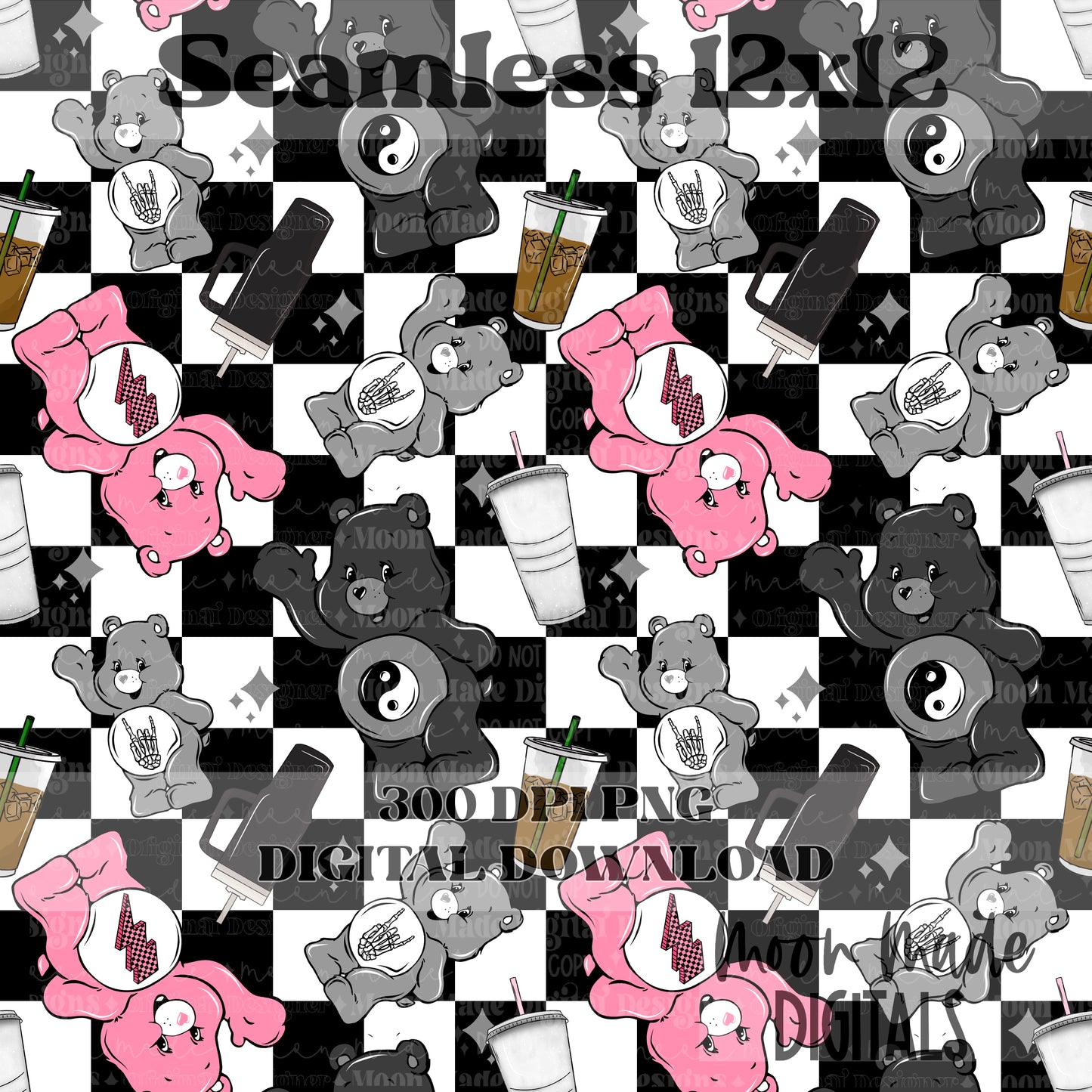 Emotional support drink bear seamless