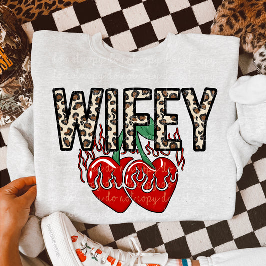 Wifey leopard cherry png