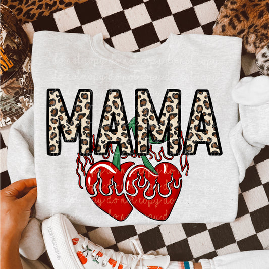 Mama and mini leopard cherry [both versions] png