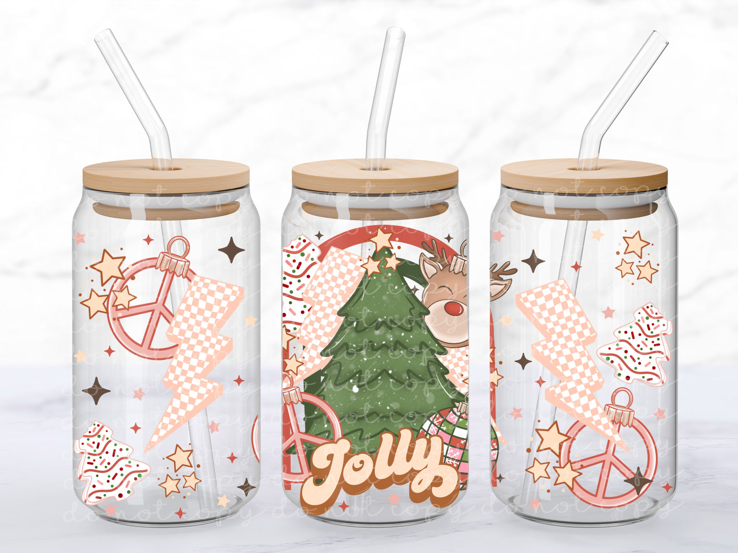 Muted retro jolly christmas 16oz