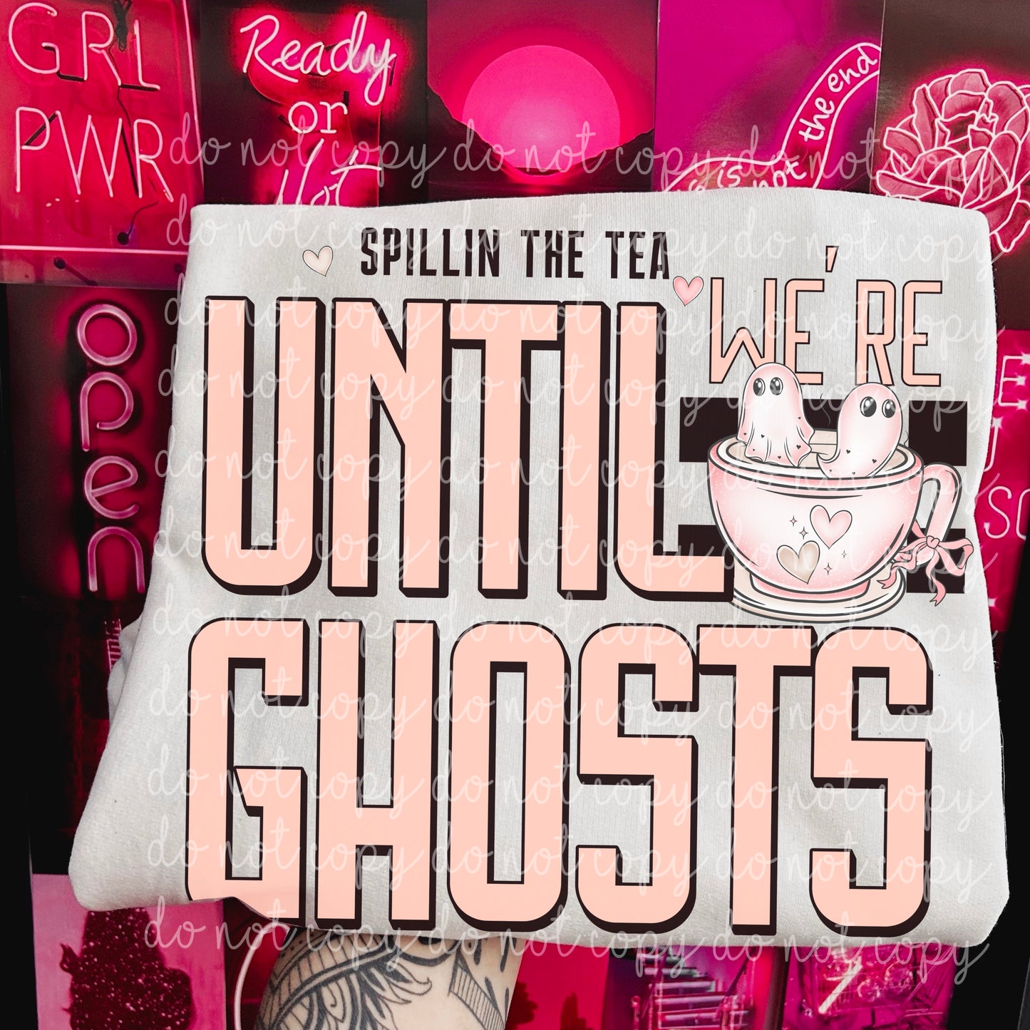 Spillin tea ghosts w/sleeves PNG