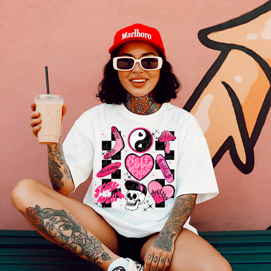 Stay weird collage PNG