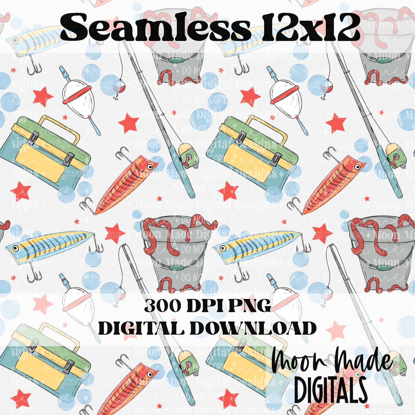 Kiddie fishing [boy &girl versions] seamless