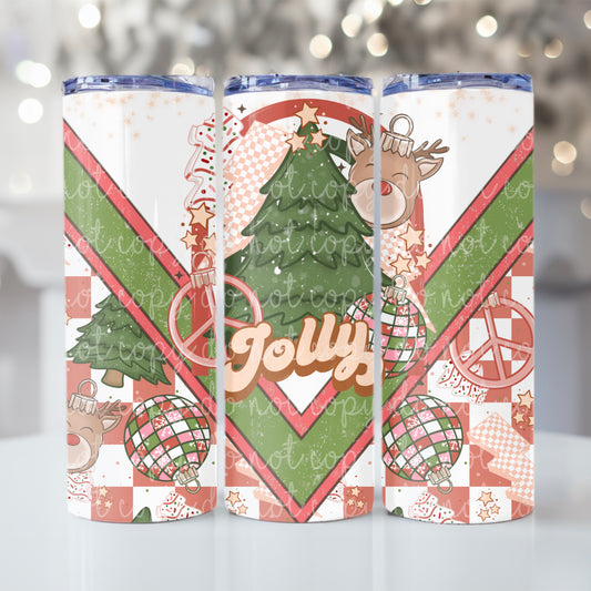 Muted retro jolly christmas tumbler