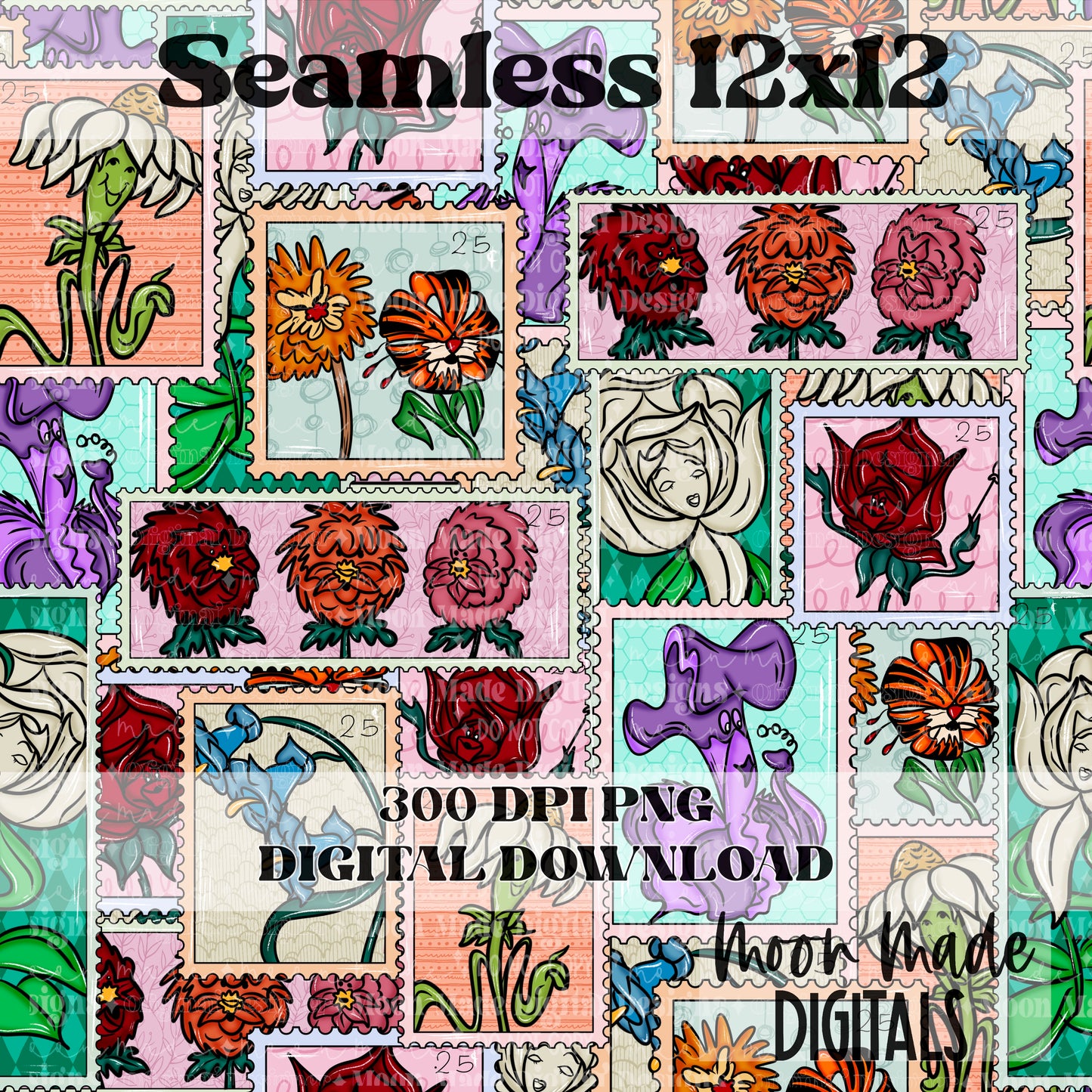 Wonderland Flower Stamps Seamless