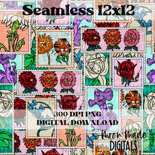 Wonderland Flower Stamps Seamless