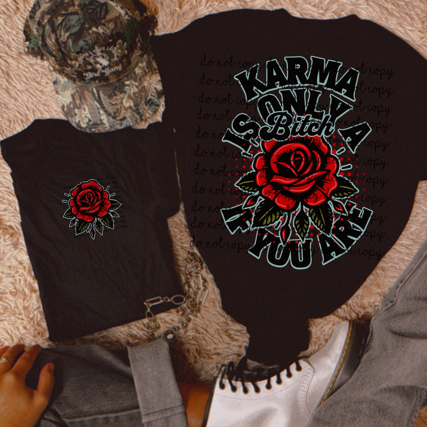 Karma is a bitch w/ pocket   PNG