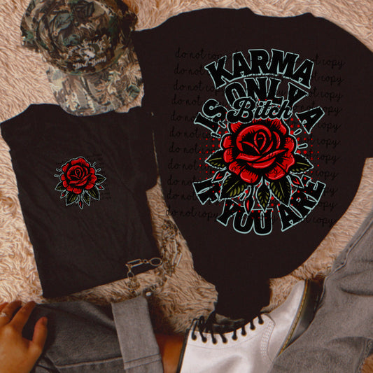 Karma is a bitch w/ pocket   PNG