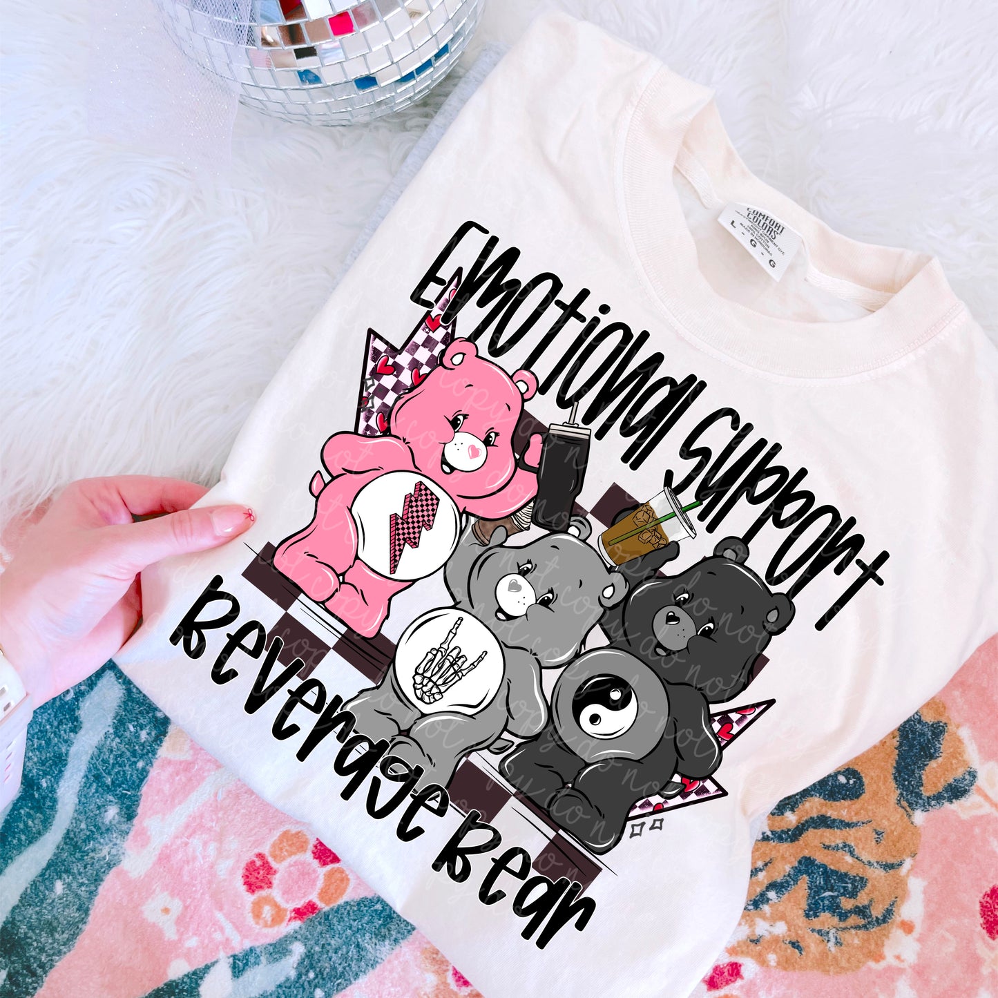 Emotional support beverage bear png