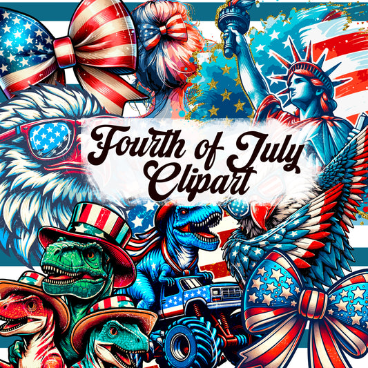 Fourth of July  Clipart Bundle (8 files)