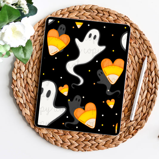 Ghost Candycorn Black Seamless