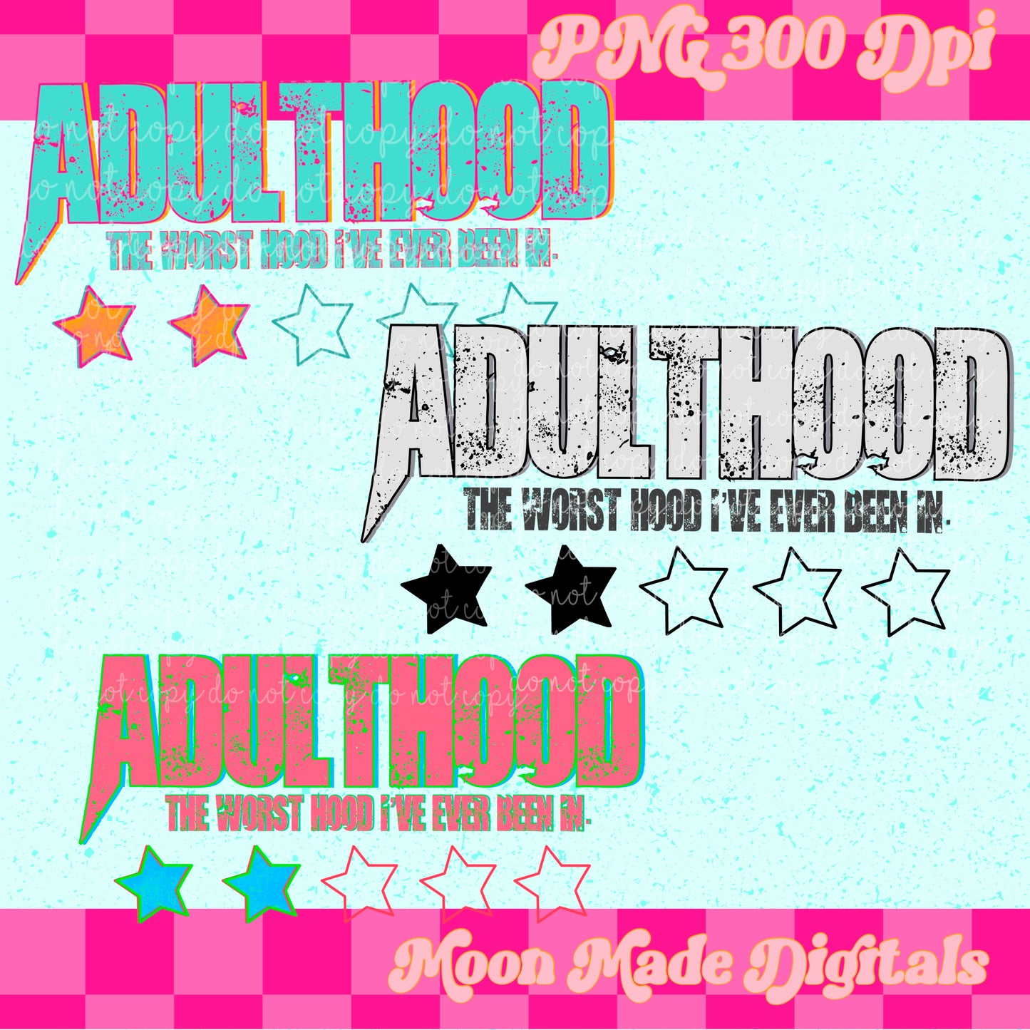 Adulthood [all three color ways] png