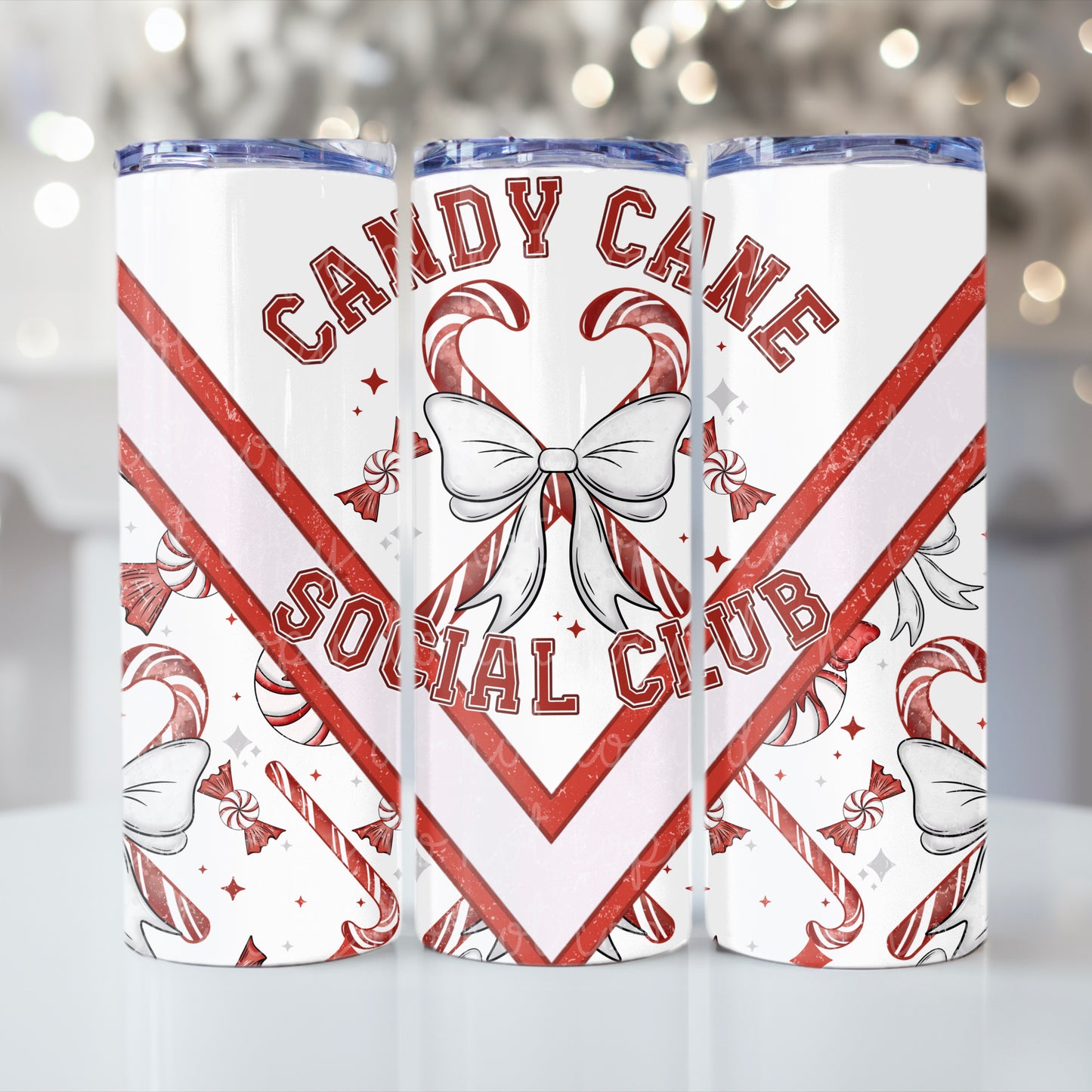 Candy Cane Social Club Tumbler Wrap