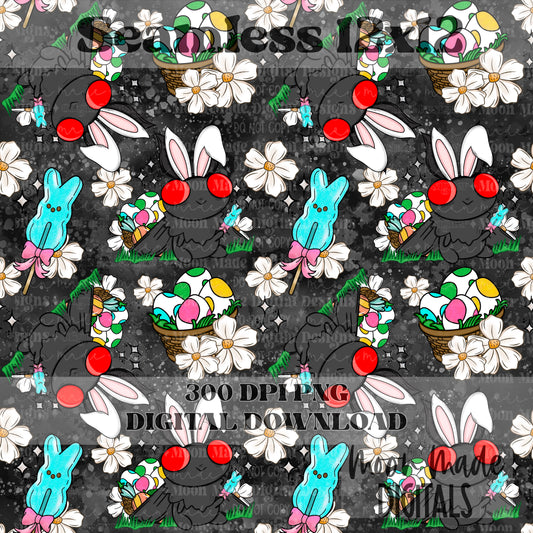 Easter mothman black spotted seamless