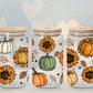 Sunflower Pumpkin Patch 16oz Glass Wrap