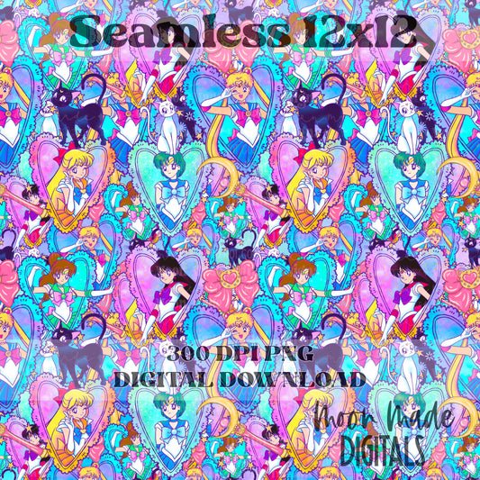 Sailor Moon Hearts Seamless