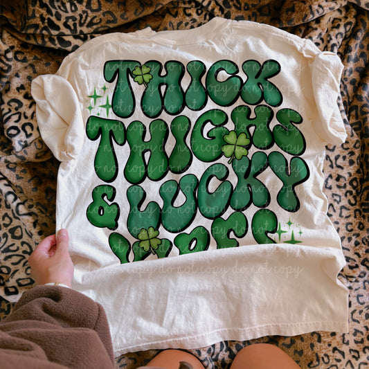 Thick Thighs and Lucky Vibes PNG