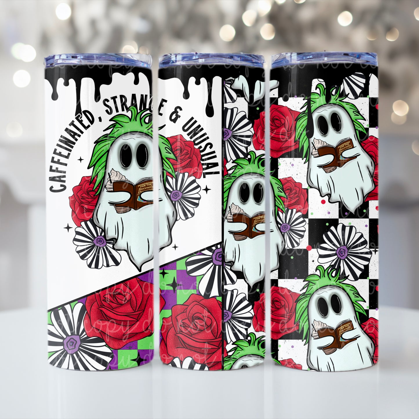 Caffeinated, Strange & Unusual Ghostie Tumbler Wrap